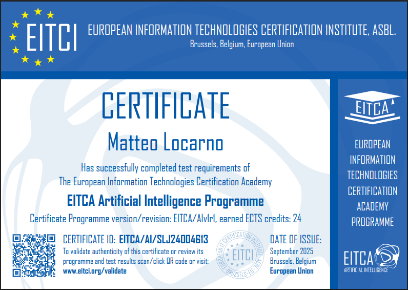 Certificato EITCA/AI - Clicca per verificare